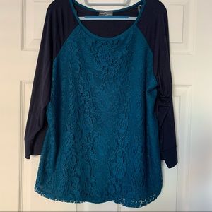 Market & spruce blue lace top